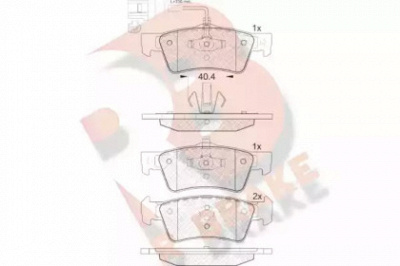 R BRAKE rb1816 -  Комплект тормозных колодок, дисковый тормоз